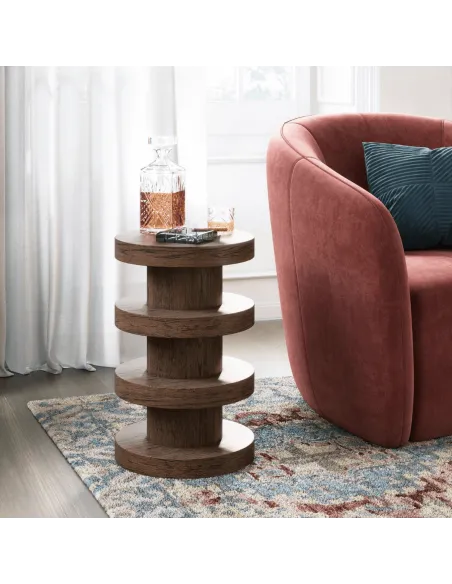 Haiden Bobbin Side Table - Dark Oak | Murphy Furniture