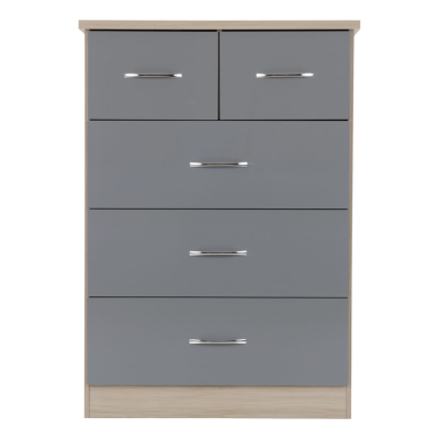 Nevada 3+2 Drawer Chest - Grey Gloss/Lig | Murphy Furniture