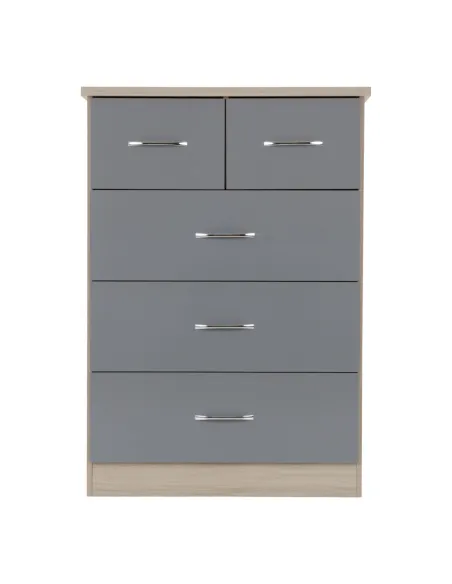 Nevada 3+2 Drawer Chest - Grey Gloss/Lig | Murphy Furniture