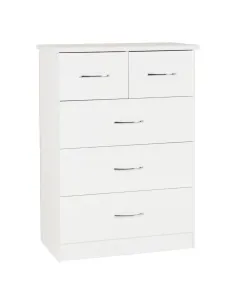 Nevada 3+2 Drawer Chest - White Gloss | Murphy Furniture