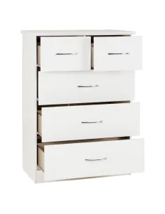 Nevada 3+2 Drawer Chest - White Gloss | Murphy Furniture 2