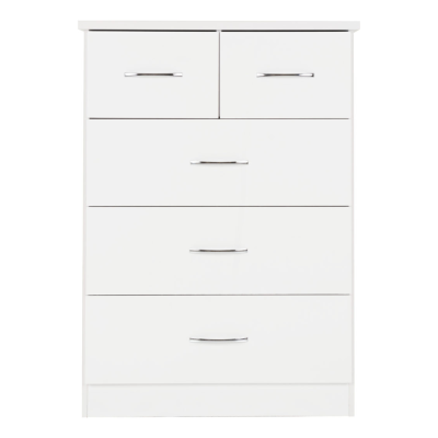 Nevada 3+2 Drawer Chest - White Gloss | Murphy Furniture