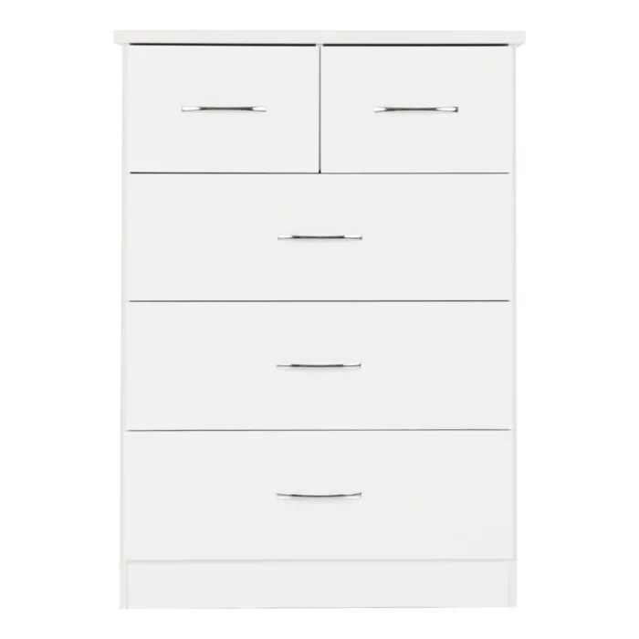 Nevada 3+2 Drawer Chest - White Gloss | Murphy Furniture