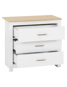 Portland 3 Drawer Chest - White/Oak Effe | Murphy Furniture 2