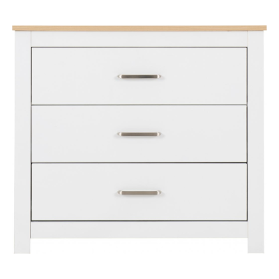Portland 3 Drawer Chest - White/Oak Effe | Murphy Furniture