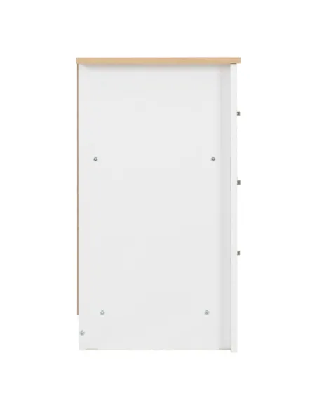 Portland 3 Drawer Chest - White/Oak Effe | Murphy Furniture