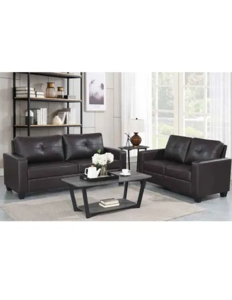 Vivo 3+2 Sofa Suite - Brown Leathaire | Murphy Furniture