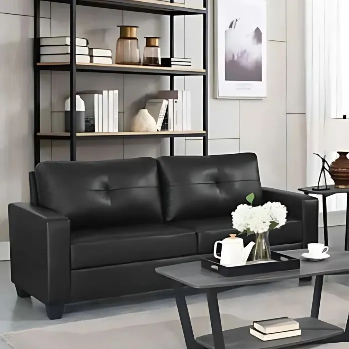 Vivo 3+2 Sofa Suite - Black Leathaire | Murphy Furniture