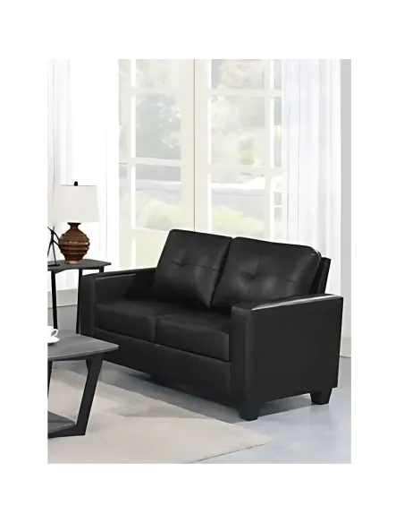Vivo 2 Seater Sofa - Black Leathaire | Murphy Furniture