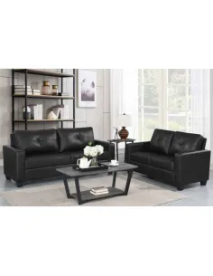 Vivo 2 Seater Sofa - Black Leathaire | Murphy Furniture 2