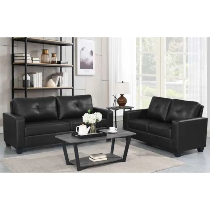 Vivo 2 Seater Sofa - Black Leathaire | Murphy Furniture