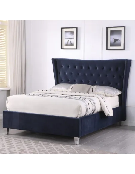 Hanne Glam 5FT Bedframe - Navy | Murphy Furniture
