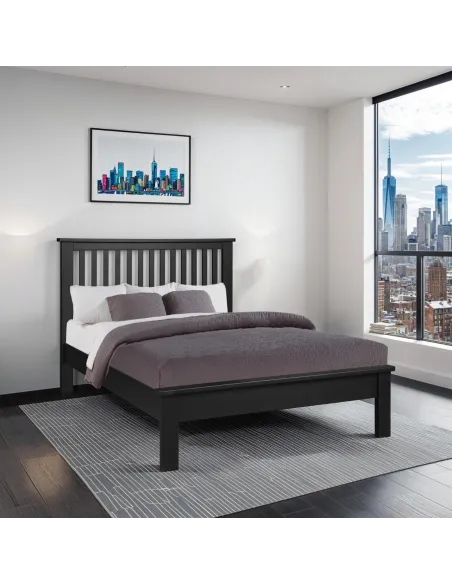 Siena 4FT6 Bedframe - Black | Murphy Furniture
