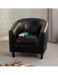 Tempo Tub Armchair - Black PU | Murphy Furniture