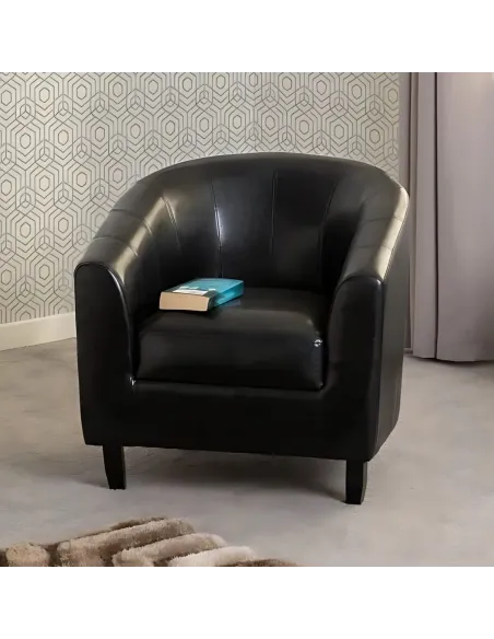 Tempo Tub Armchair - Black PU | Murphy Furniture