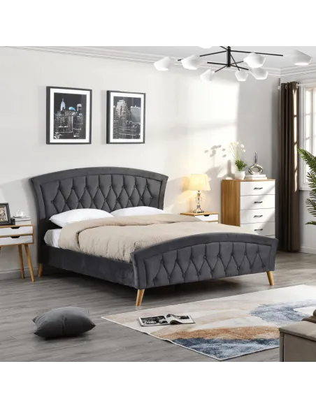 Kingston 5FT Standard Bedframe - Grey Ve | Murphy Furniture