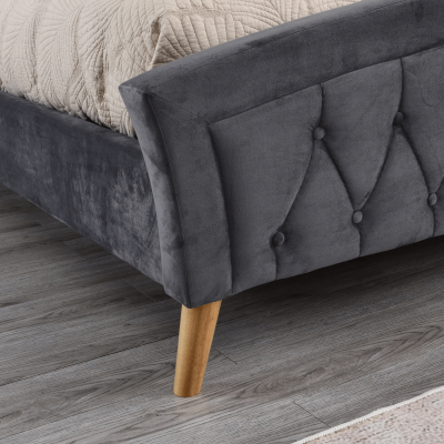Kingston 5FT Standard Bedframe - Grey Ve | Murphy Furniture