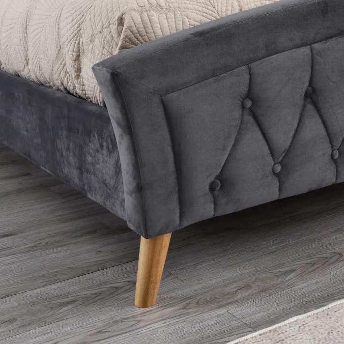 Kingston 5FT Standard Bedframe - Grey Ve | Murphy Furniture