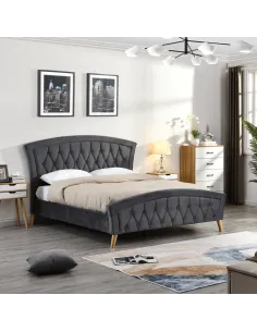 Kingston 4FT6 Standard Bedframe - Grey V | Murphy Furniture