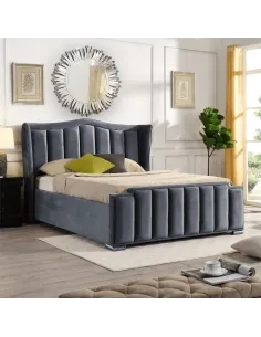 Clare 4FT6 Gas Lift Bedframe - Grey Velv | Murphy Furniture 2