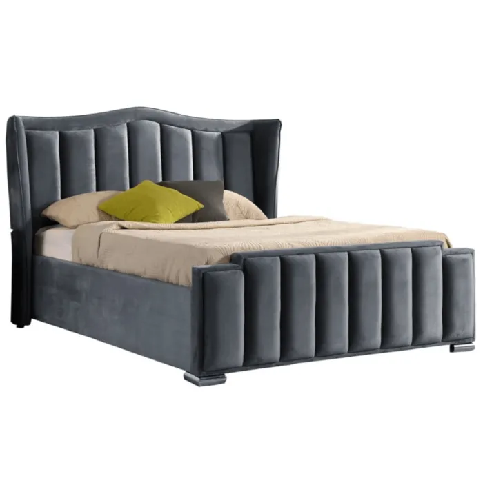 Clare 4FT6 Gas Lift Bedframe - Grey Velv | Murphy Furniture