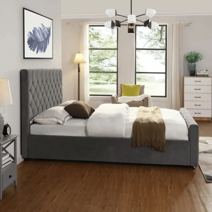 Galway 4FT Bedframe - Grey | Murphy Furniture