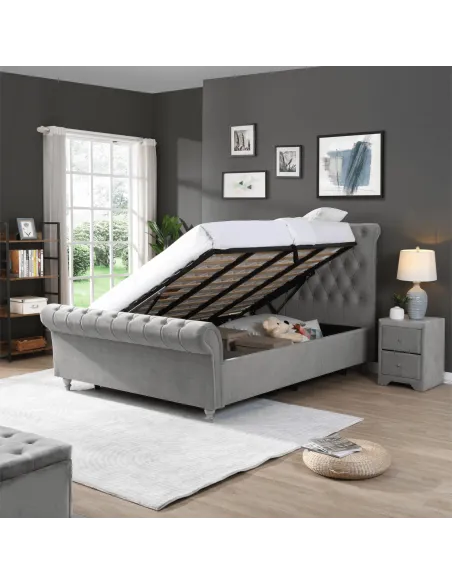 Kilkenny 5FT Side Gas-Lift Bed - Silver | Murphy Furniture