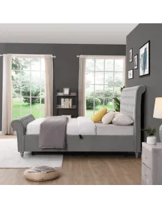 Kilkenny 5FT Side Gas-Lift Bed - Silver | Murphy Furniture 2