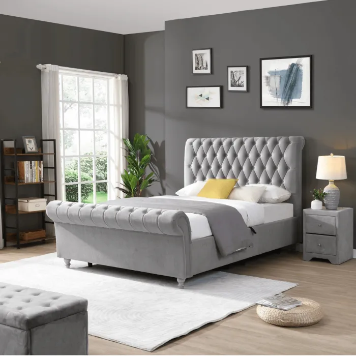Kilkenny 5FT Side Gas-Lift Bed - Silver | Murphy Furniture