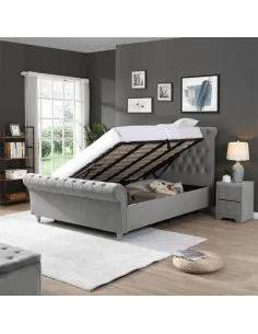Kilkenny 4FT6 Silver Side Gas-Lift Bed | Murphy Furniture