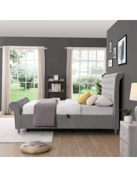 Kilkenny 4FT6 Silver Side Gas-Lift Bed | Murphy Furniture
