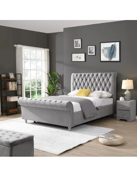 Kilkenny 4FT6 Silver Side Gas-Lift Bed | Murphy Furniture
