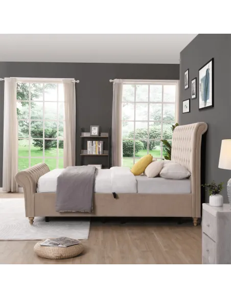 Kilkenny 5FT Side Gas-Lift Bed - Mink | Murphy Furniture
