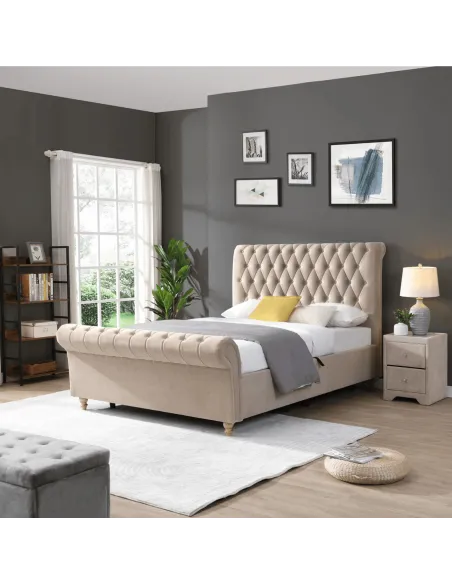 Kilkenny 5FT Side Gas-Lift Bed - Mink | Murphy Furniture