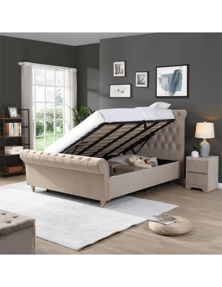 Kilkenny 4FT6 Mink Side Gas-Lift Bed | Murphy Furniture
