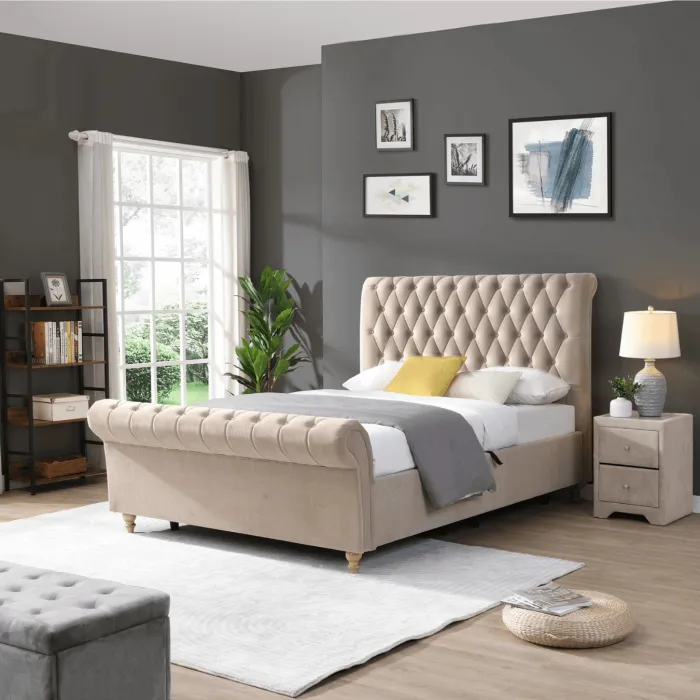 Kilkenny 4FT6 Mink Side Gas-Lift Bed | Murphy Furniture
