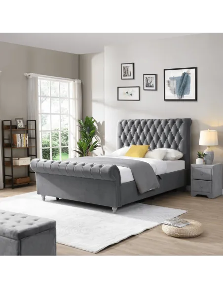 Kilkenny 5FT Side Gas-Lift Bed - Grey | Murphy Furniture