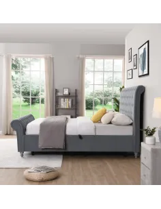 Kilkenny 5FT Side Gas-Lift Bed - Grey | Murphy Furniture 2