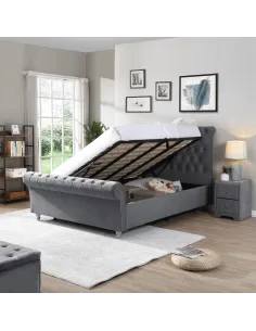Kilkenny 4FT6 Grey Side Gas-Lift Bed | Murphy Furniture