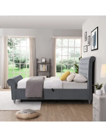 Kilkenny 4FT6 Grey Side Gas-Lift Bed | Murphy Furniture