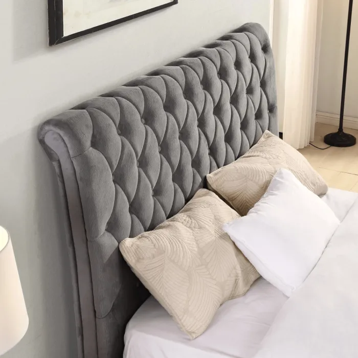 Kilkenny 6FT Bedframe - Grey Velvet | Murphy Furniture