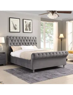 Kilkenny 5FT Bedframe - Grey Velvet | Murphy Furniture