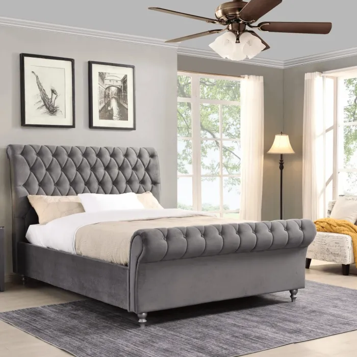 Kilkenny 5FT Bedframe - Grey Velvet | Murphy Furniture
