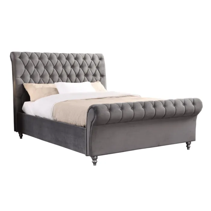 Kilkenny 5FT Bedframe - Grey Velvet | Murphy Furniture