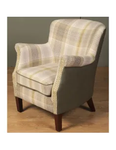 Harlow Armchair - Yellow Check/Grey | Murphy Furniture
