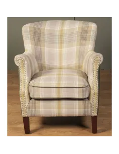 Harlow Armchair - Yellow Check/Grey | Murphy Furniture 2