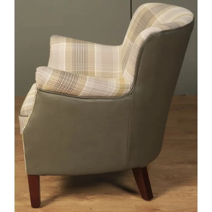 Harlow Armchair - Yellow Check/Grey | Murphy Furniture
