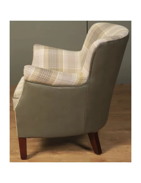 Harlow Armchair - Yellow Check/Grey | Murphy Furniture