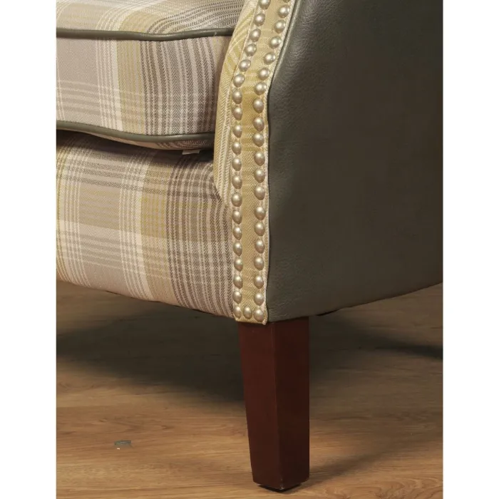 Harlow Armchair - Yellow Check/Grey | Murphy Furniture