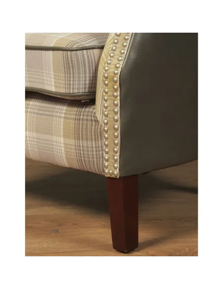 Harlow Armchair - Yellow Check/Grey | Murphy Furniture